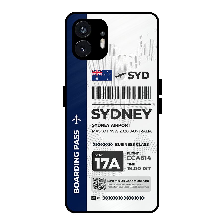 International Boarding Pass Sydney Metal Back Case for Nothing Phone 2