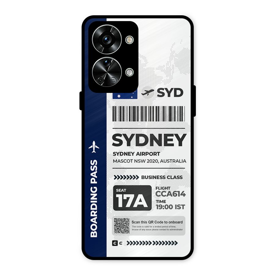 International Boarding Pass Sydney Metal Back Case for OnePlus Nord 2T