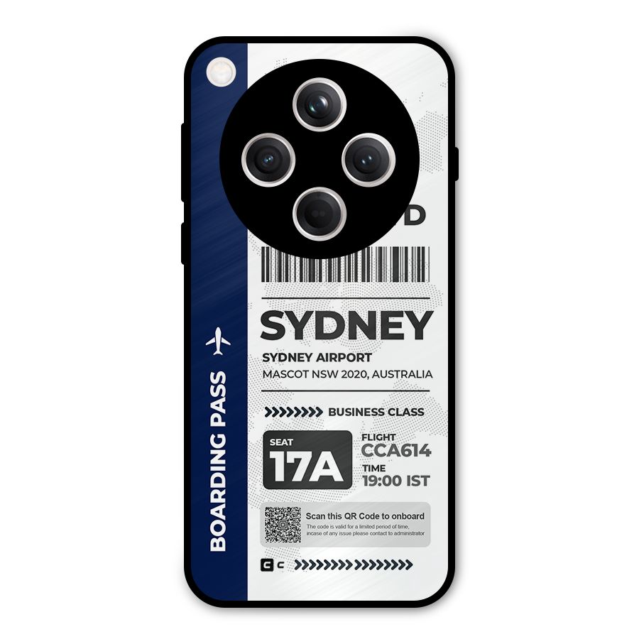 International Boarding Pass Sydney Metal Back Case for Oppo Find X8