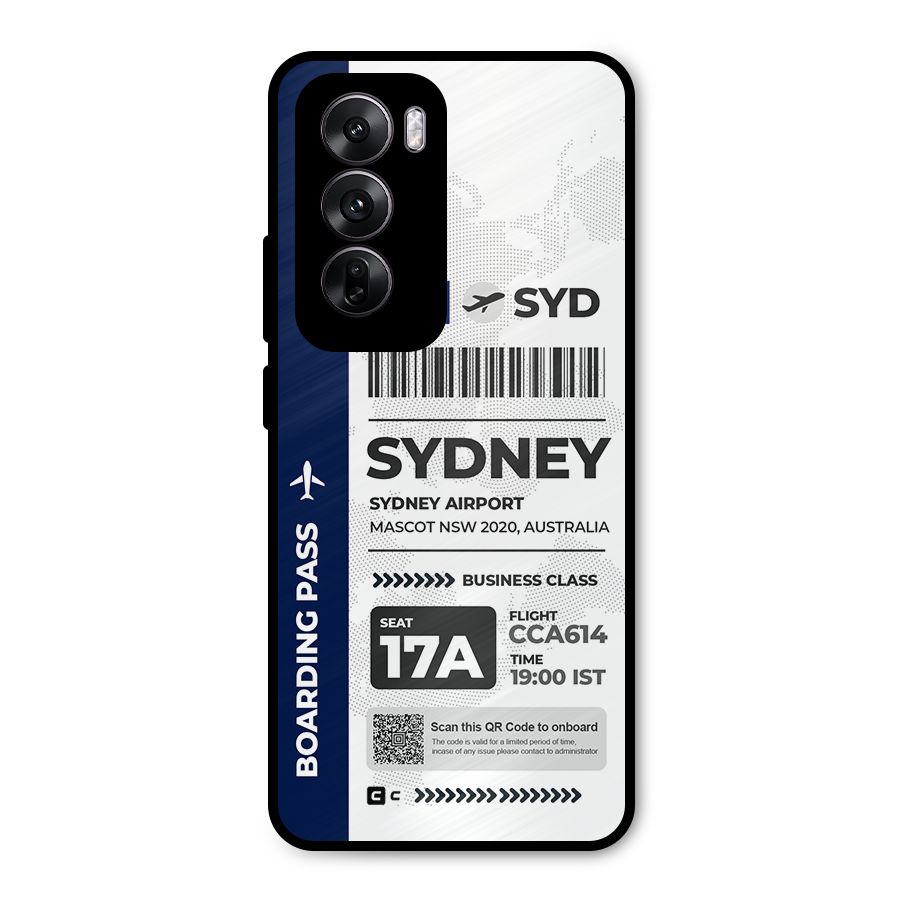 International Boarding Pass Sydney Metal Back Case for Oppo Reno12