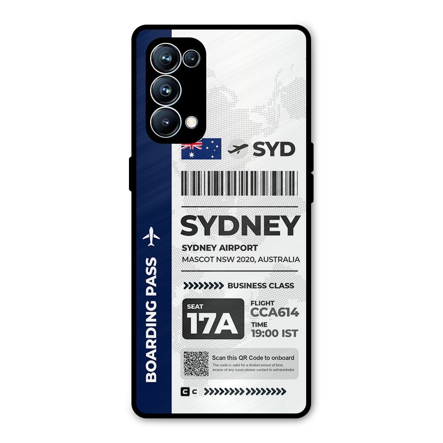 International Boarding Pass Sydney Metal Back Case for Oppo Reno5 Pro 5G