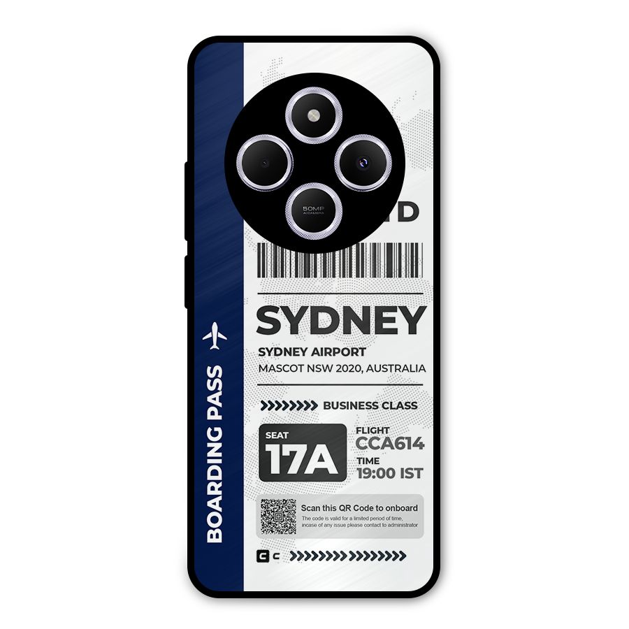 International Boarding Pass Sydney Metal Back Case for Poco C75 5G