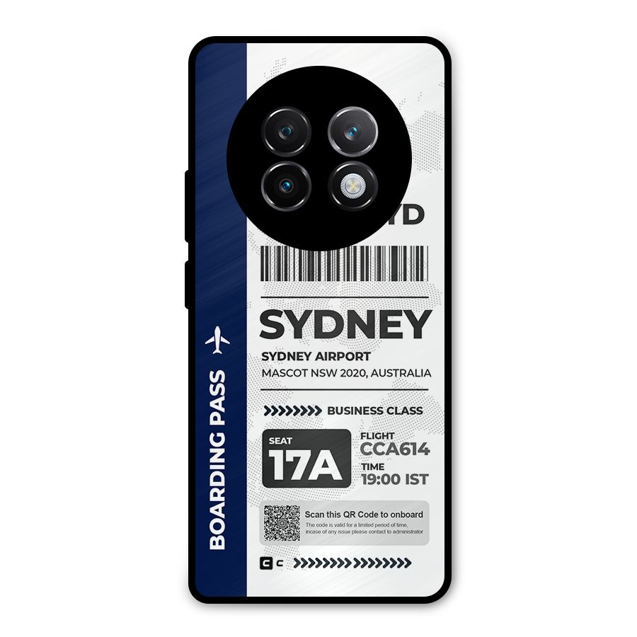 International Boarding Pass Sydney Metal Back Case for Realme 13 Plus
