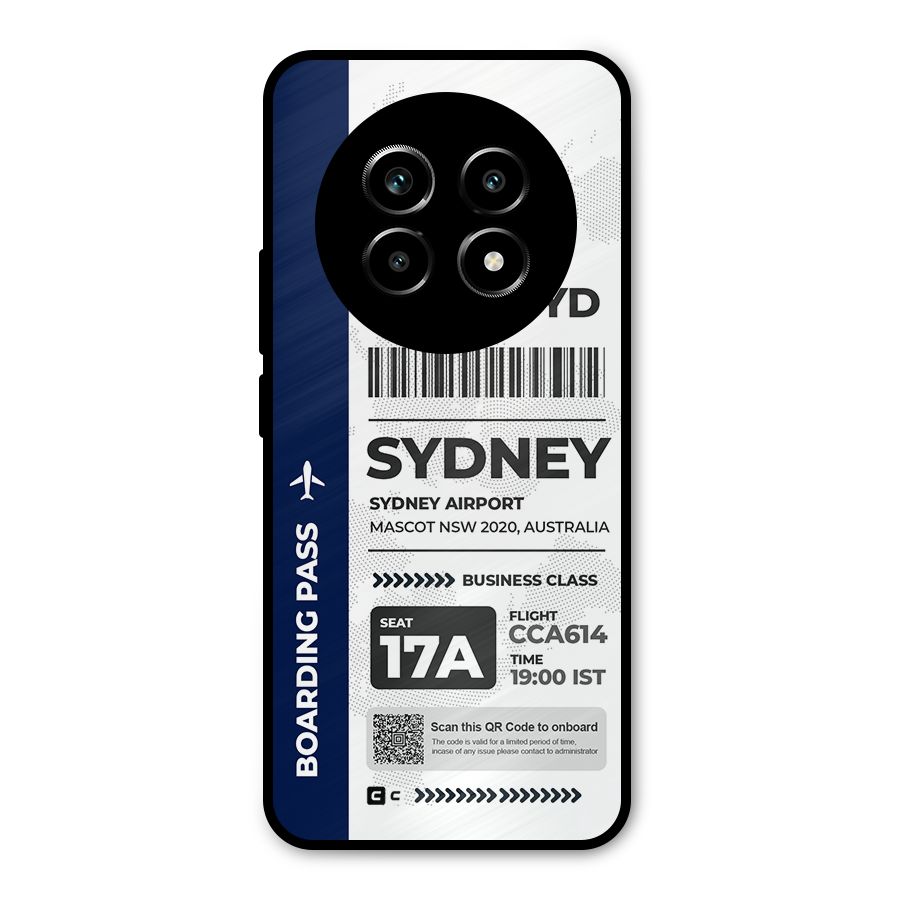 International Boarding Pass Sydney Metal Back Case for Realme 14 Pro Lite