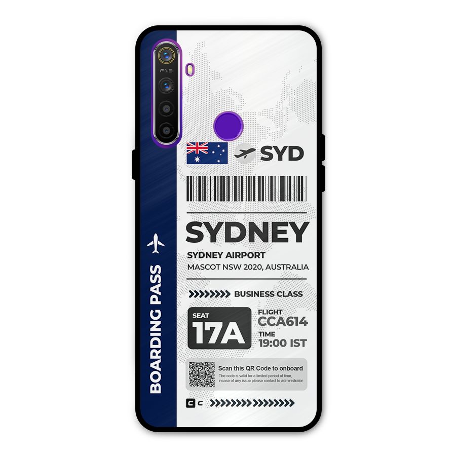 International Boarding Pass Sydney Metal Back Case for Realme 5