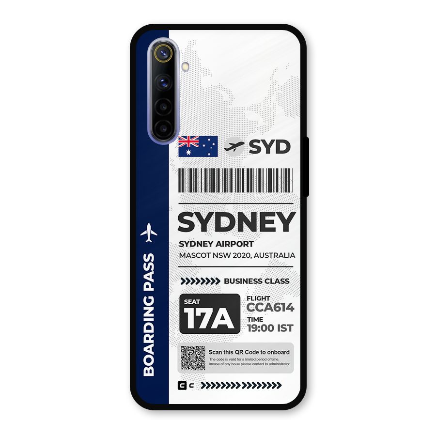International Boarding Pass Sydney Metal Back Case for Realme 6