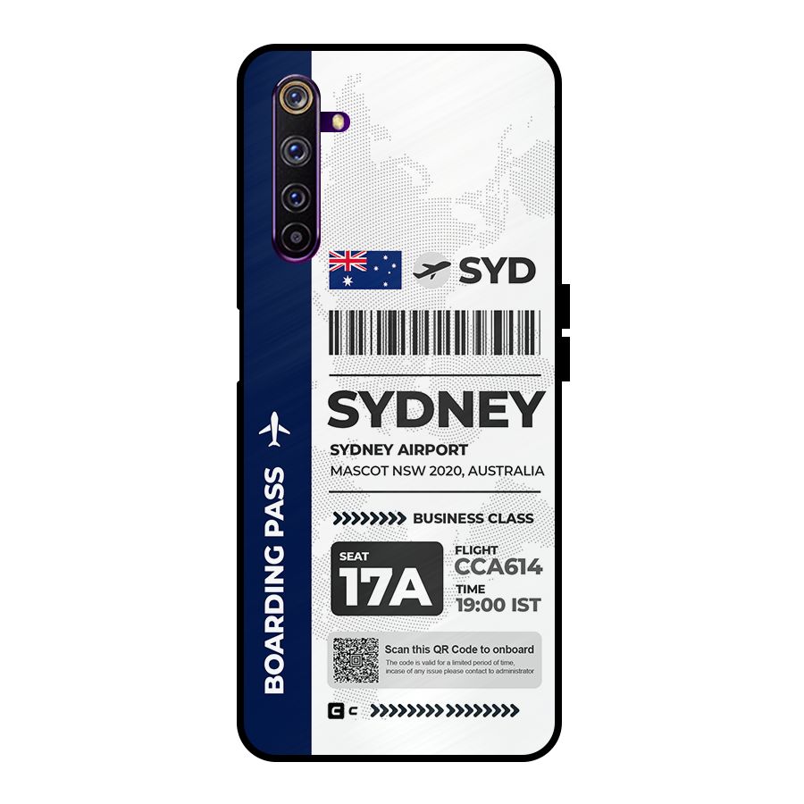 International Boarding Pass Sydney Metal Back Case for Realme 6 Pro