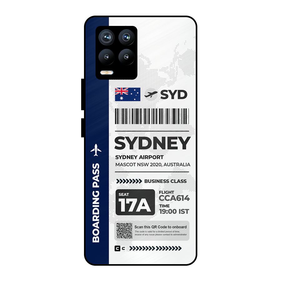 International Boarding Pass Sydney Metal Back Case for Realme 8 Pro