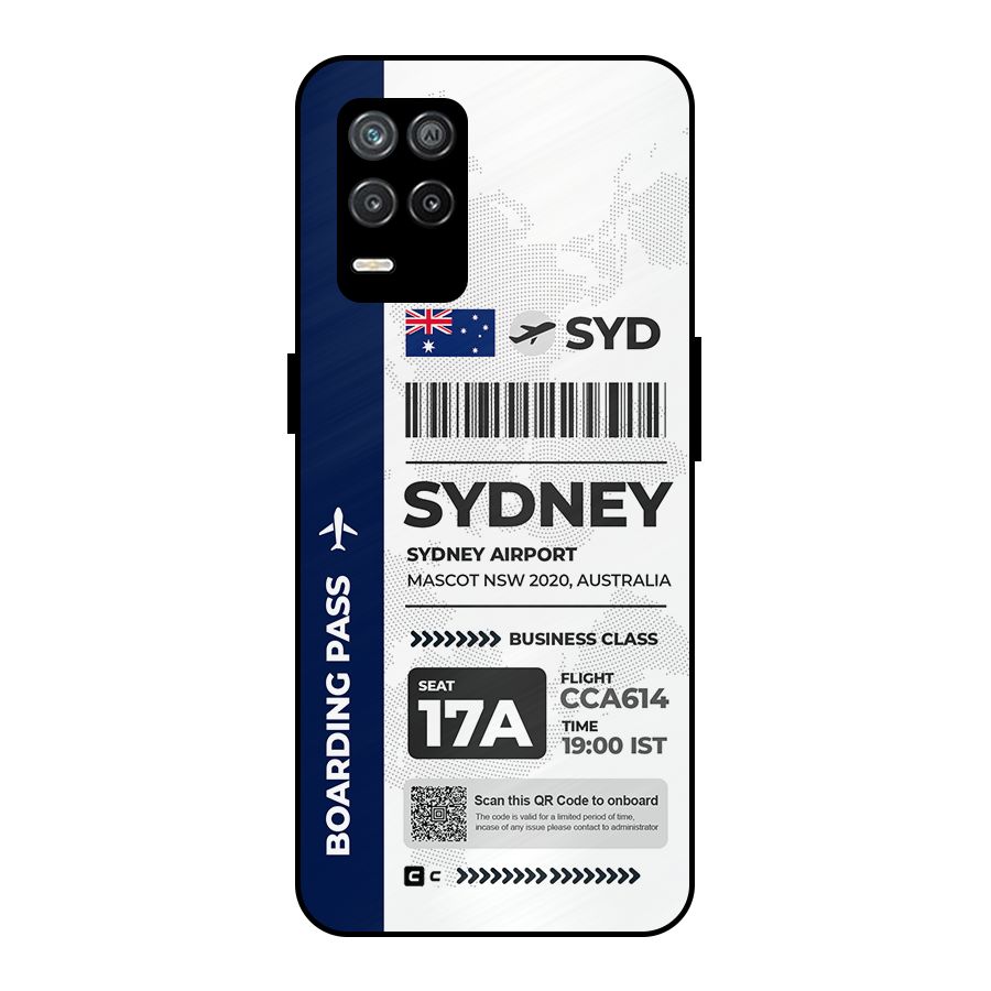 International Boarding Pass Sydney Metal Back Case for Realme 8s 5G