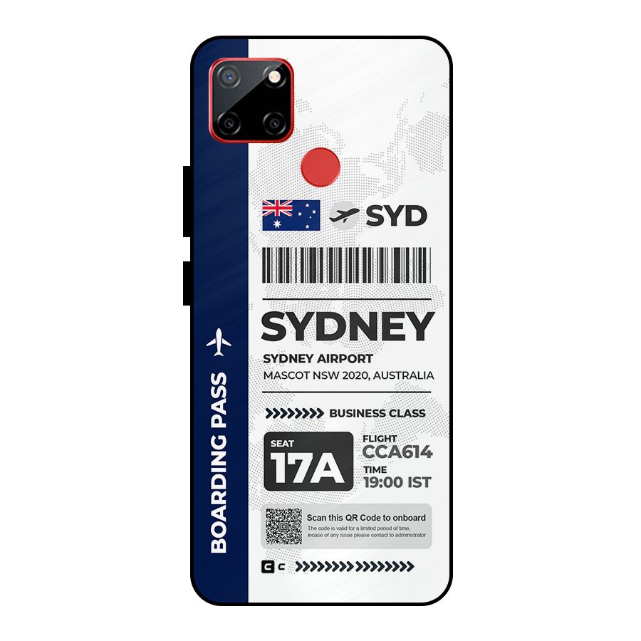 International Boarding Pass Sydney Metal Back Case for Realme C12