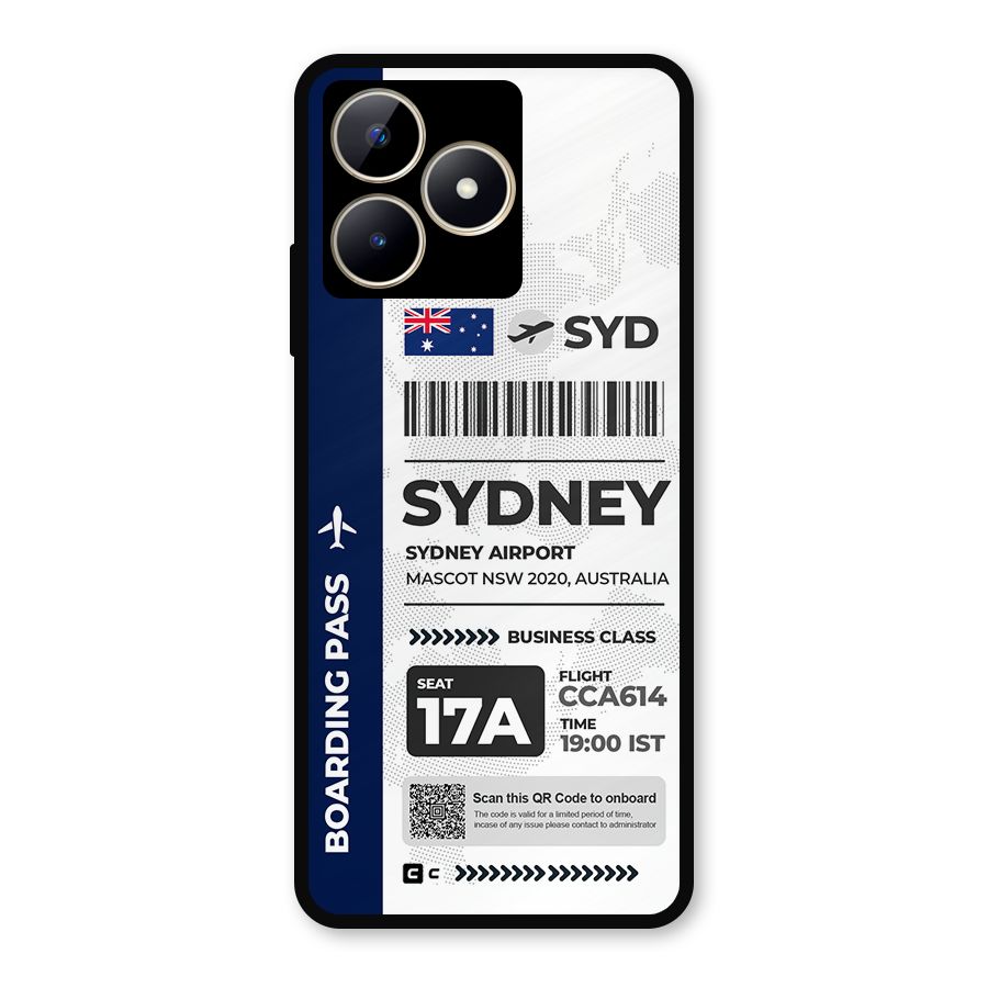 International Boarding Pass Sydney Metal Back Case for Realme C53