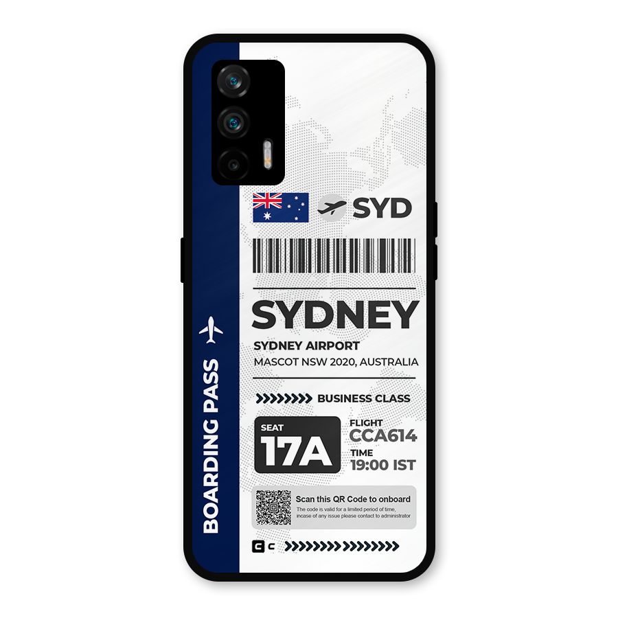 International Boarding Pass Sydney Metal Back Case for Realme GT 5G