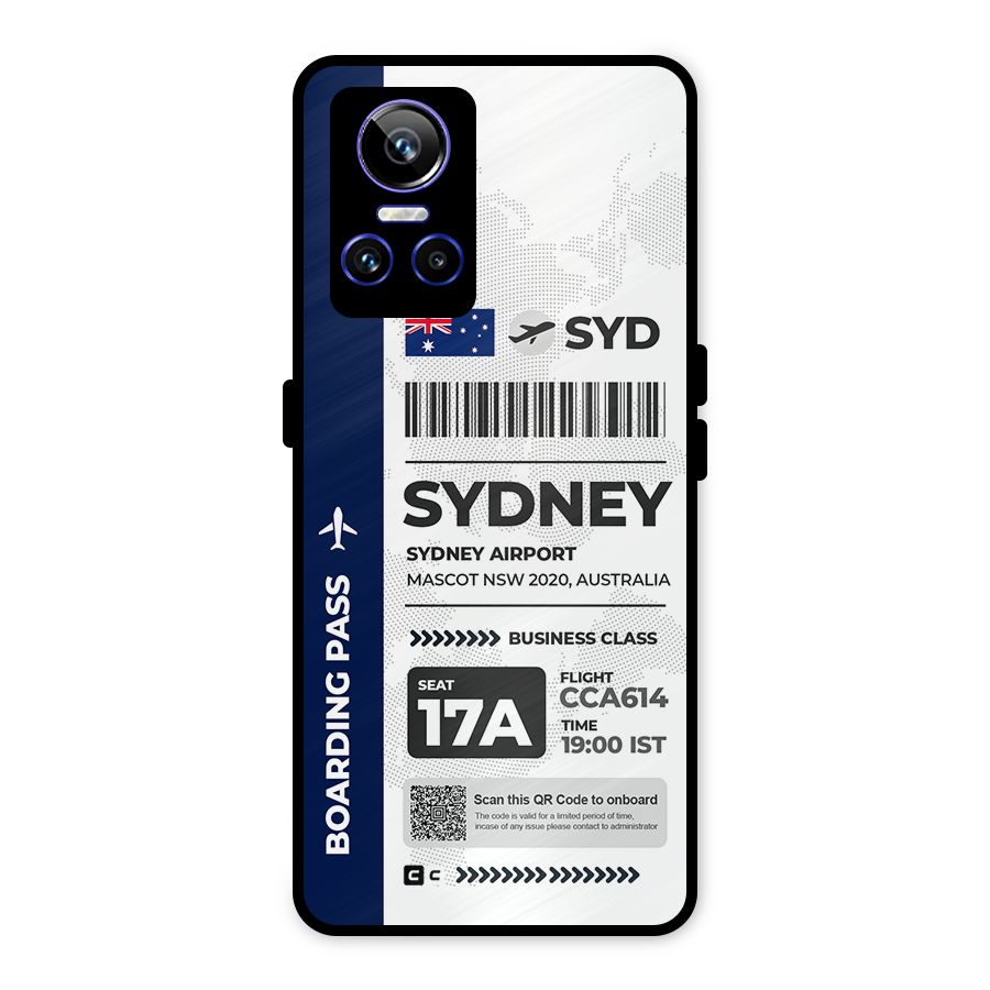International Boarding Pass Sydney Metal Back Case for Realme GT Neo 3