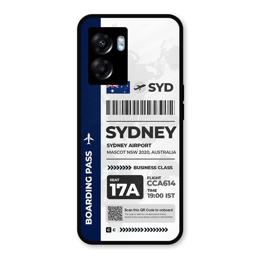 International Boarding Pass Sydney Metal Back Case for Realme Narzo 50 5G