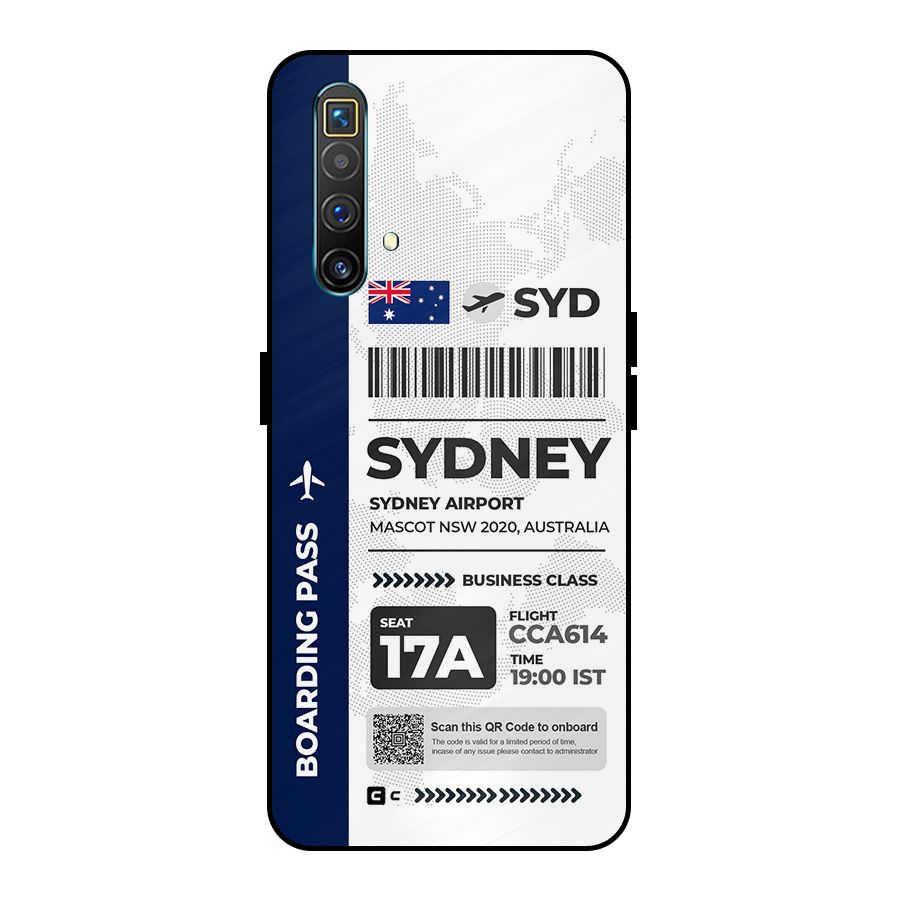 International Boarding Pass Sydney Metal Back Case for Realme X3