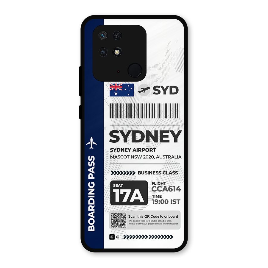 International Boarding Pass Sydney Metal Back Case for Redmi 10