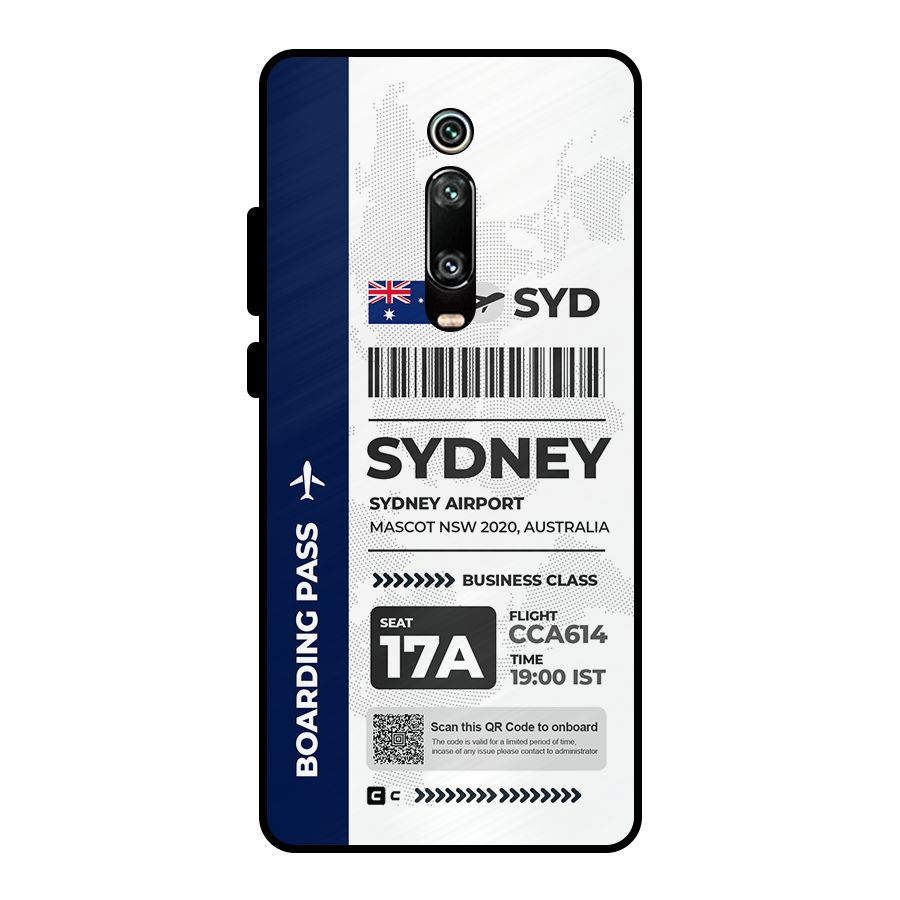 International Boarding Pass Sydney Metal Back Case for Redmi K20