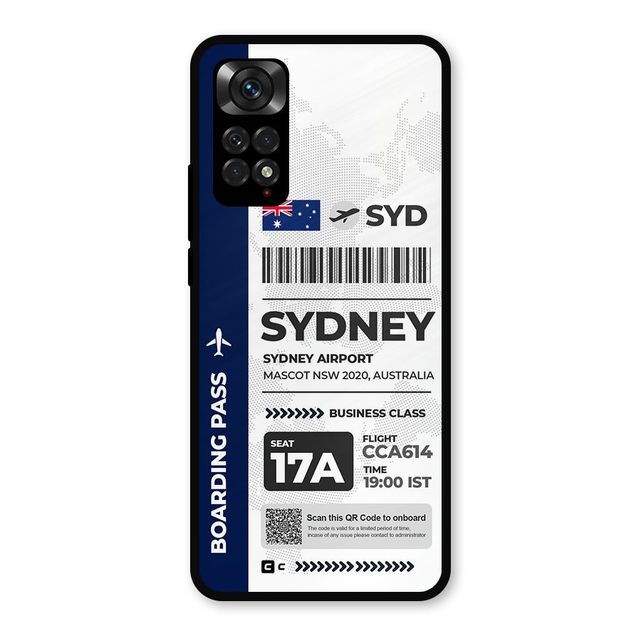 International Boarding Pass Sydney Metal Back Case for Redmi Note 11s