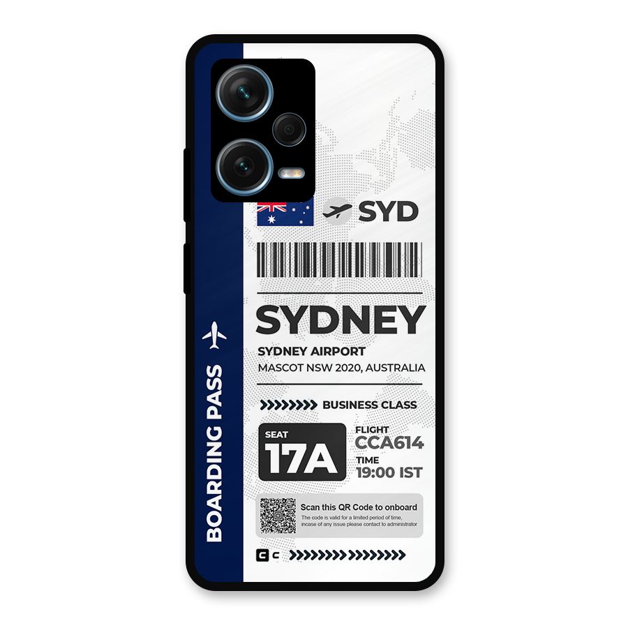International Boarding Pass Sydney Metal Back Case for Redmi Note 12 Pro Plus 5G