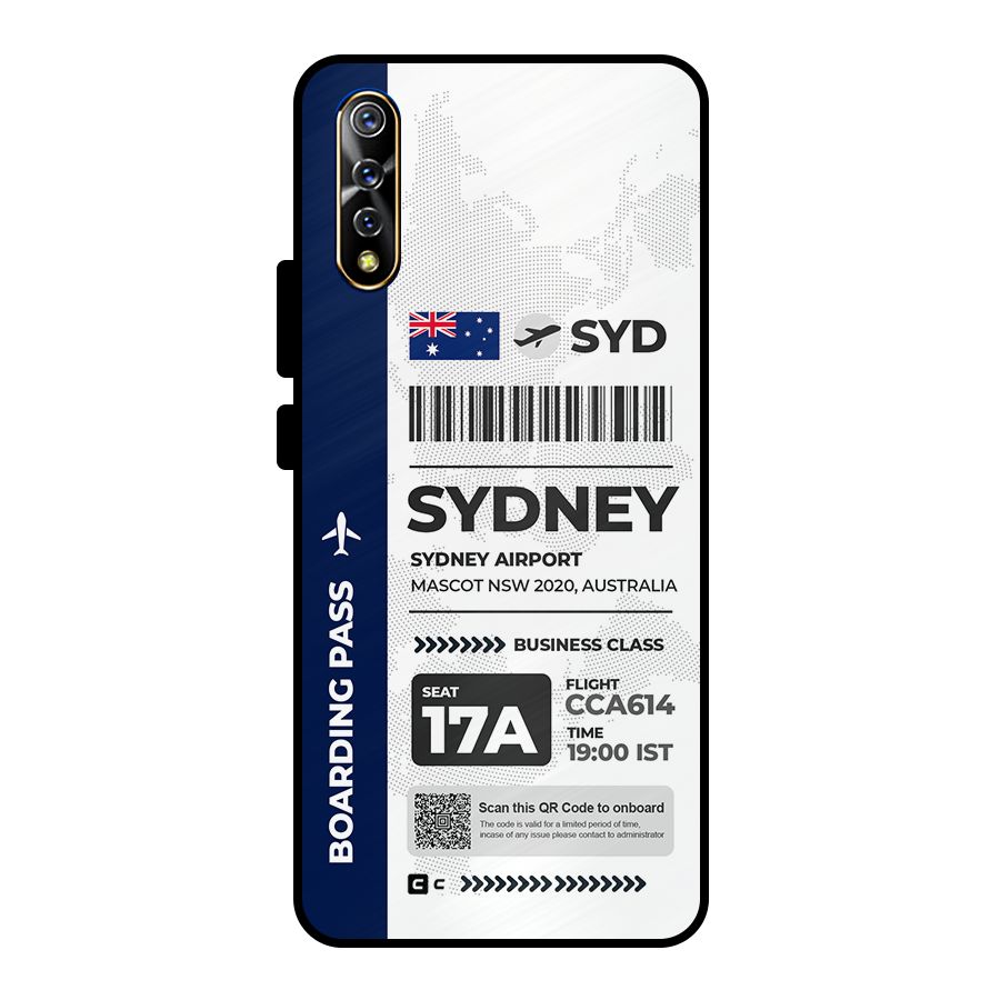 International Boarding Pass Sydney Metal Back Case for Vivo S1