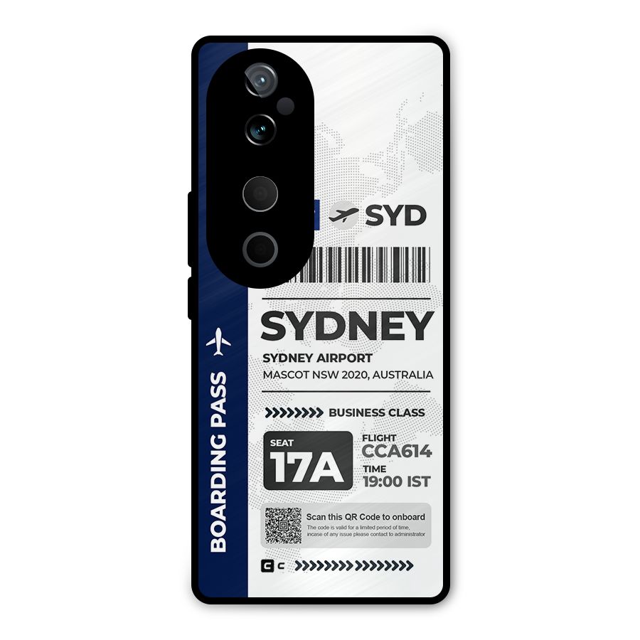 International Boarding Pass Sydney Metal Back Case for Vivo T3 Ultra