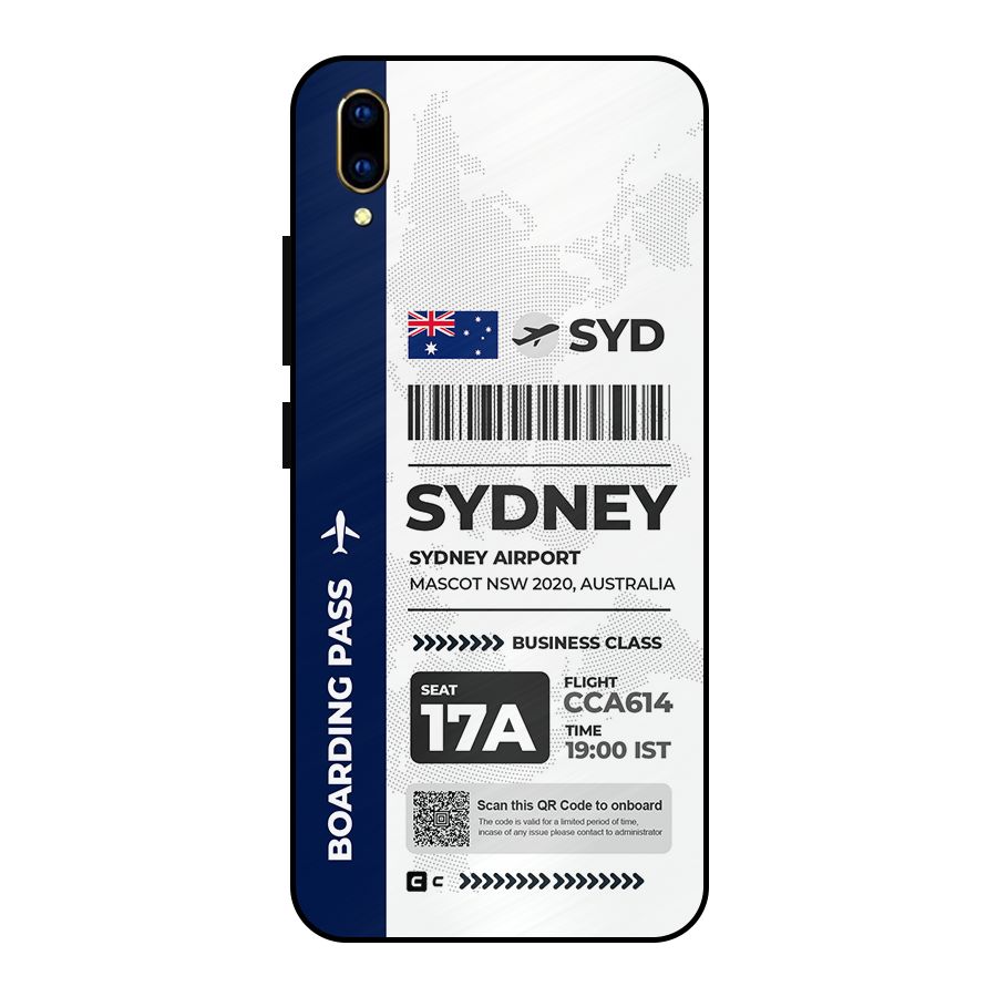 International Boarding Pass Sydney Metal Back Case for Vivo V11 Pro