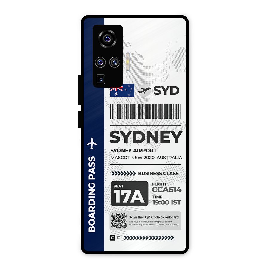 International Boarding Pass Sydney Metal Back Case for Vivo X50 Pro