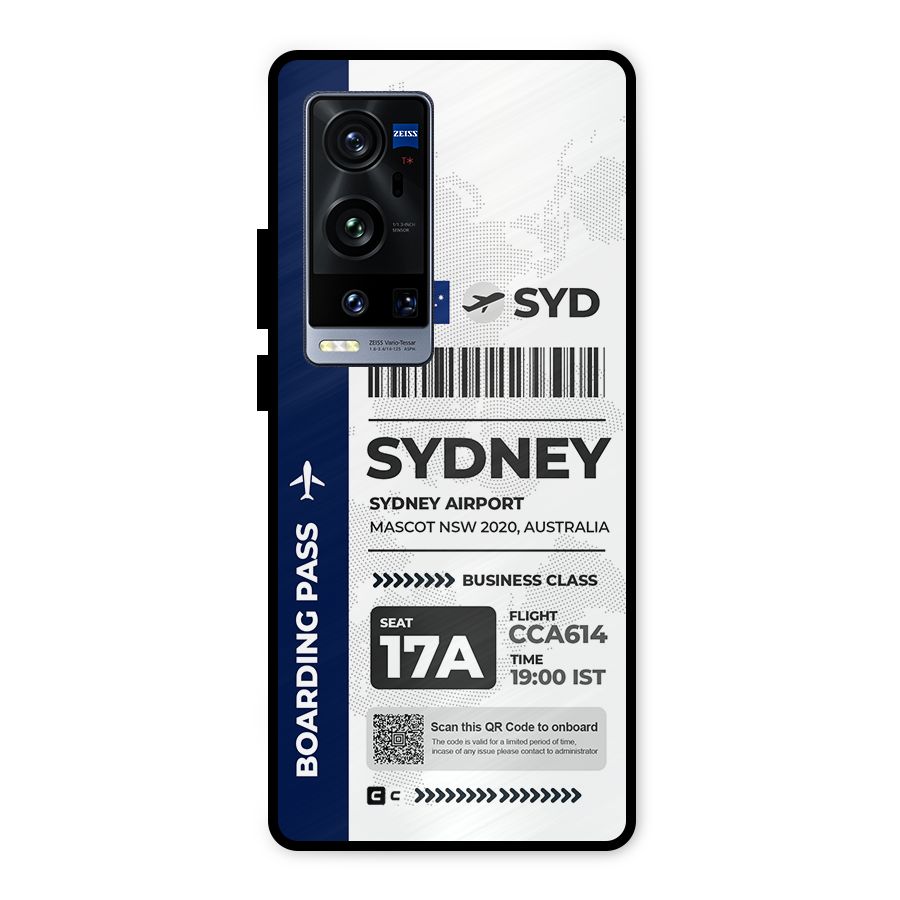 International Boarding Pass Sydney Metal Back Case for Vivo X60 Pro Plus