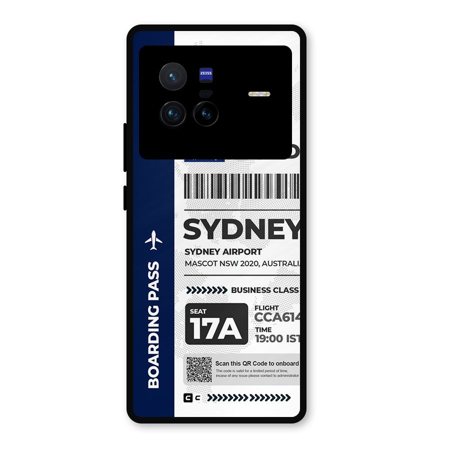 International Boarding Pass Sydney Metal Back Case for Vivo X80
