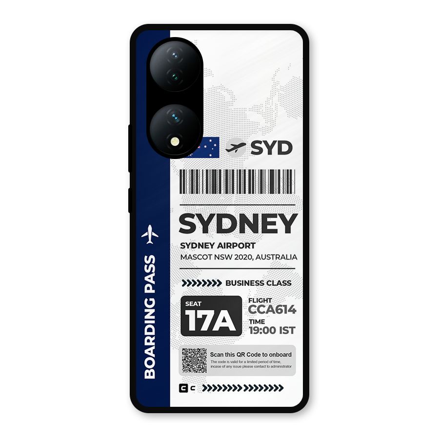 International Boarding Pass Sydney Metal Back Case for Vivo Y100