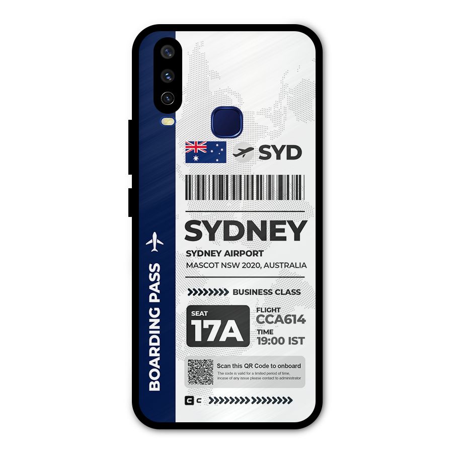International Boarding Pass Sydney Metal Back Case for Vivo Y15