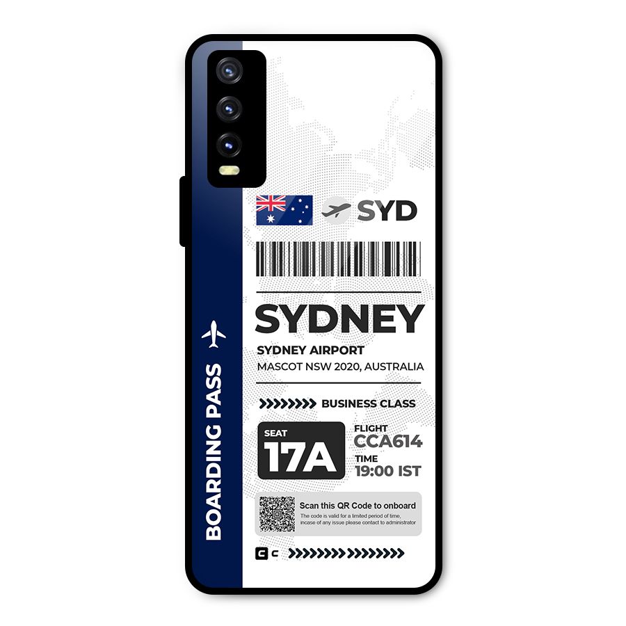 International Boarding Pass Sydney Metal Back Case for Vivo Y20