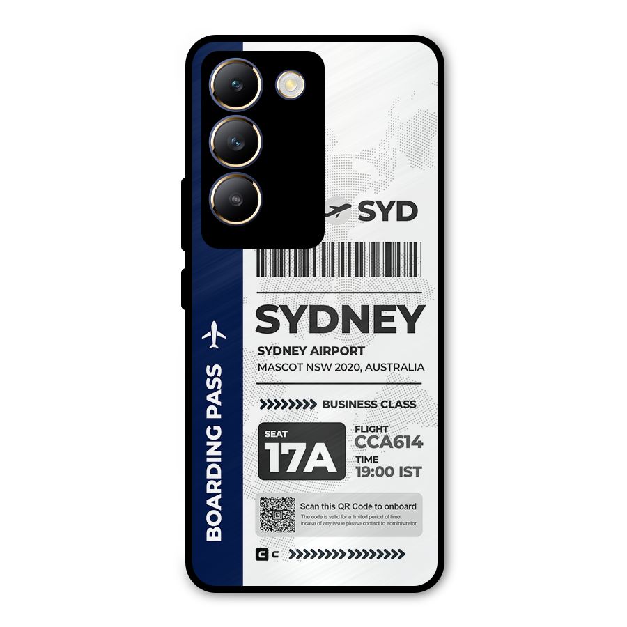 International Boarding Pass Sydney Metal Back Case for Vivo Y200e