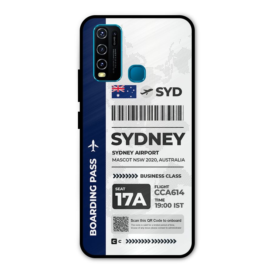 International Boarding Pass Sydney Metal Back Case for Vivo Y50