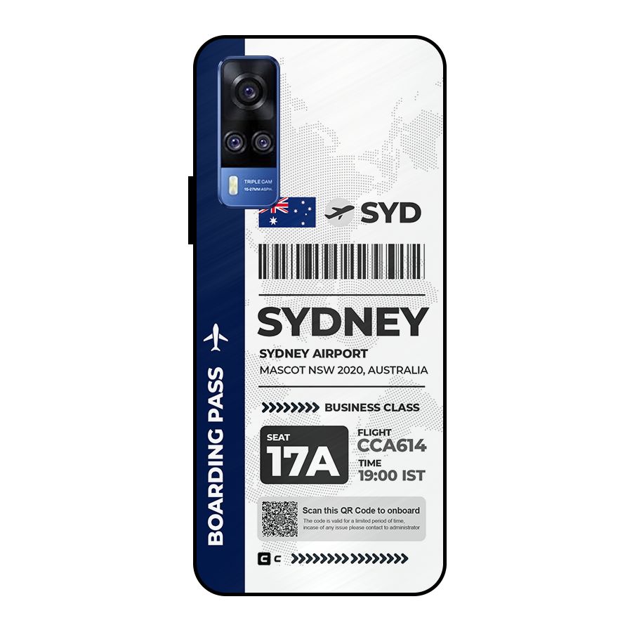 International Boarding Pass Sydney Metal Back Case for Vivo Y51