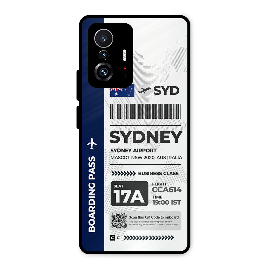 International Boarding Pass Sydney Metal Back Case for Xiaomi 11T Pro