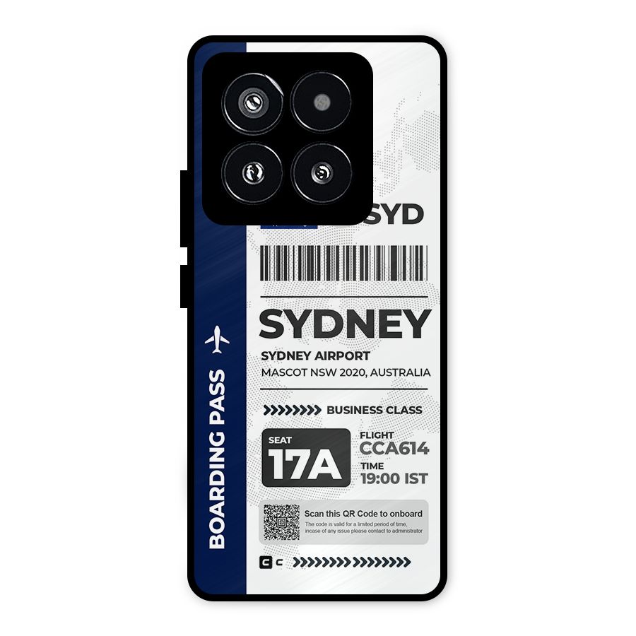 International Boarding Pass Sydney Metal Back Case for Xiaomi 14 Pro