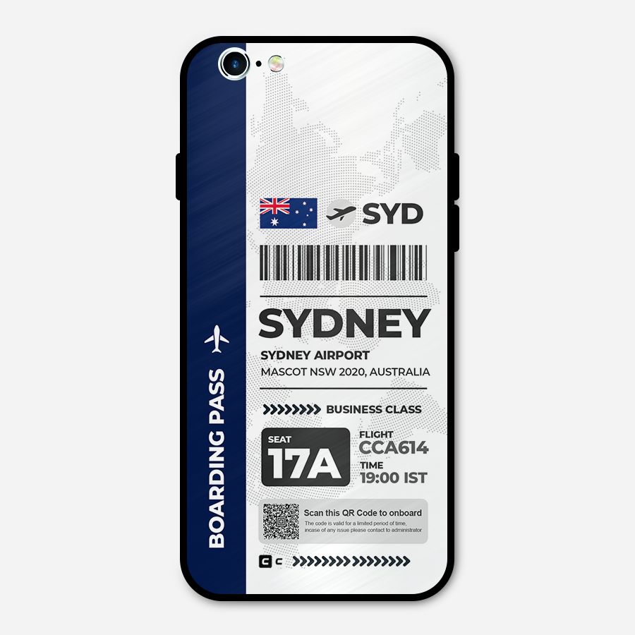 International Boarding Pass Sydney Metal Back Case for iPhone 6 6s