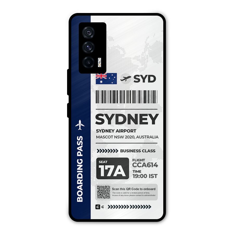 International Boarding Pass Sydney Metal Back Case for iQOO 7 5G