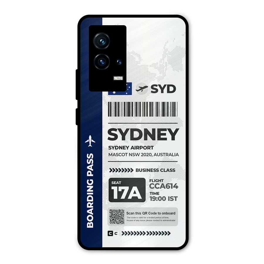 International Boarding Pass Sydney Metal Back Case for iQOO 9 5G