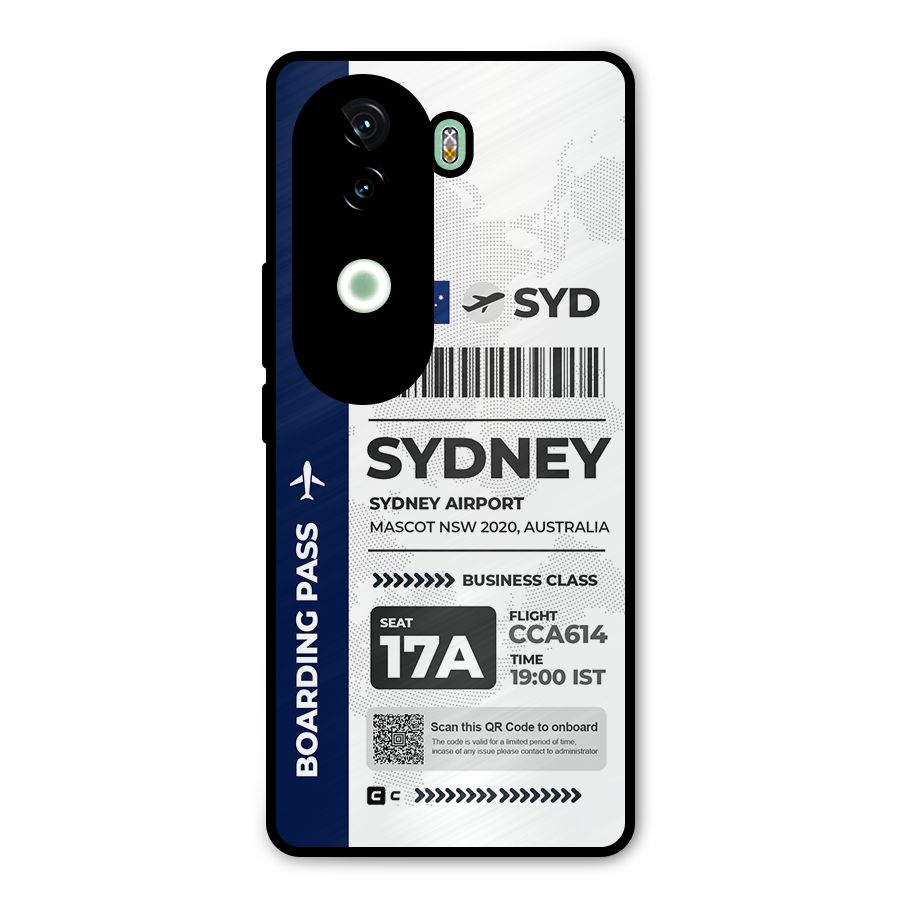 International Boarding Pass Sydney Metal Back Case for iQOO Z9s