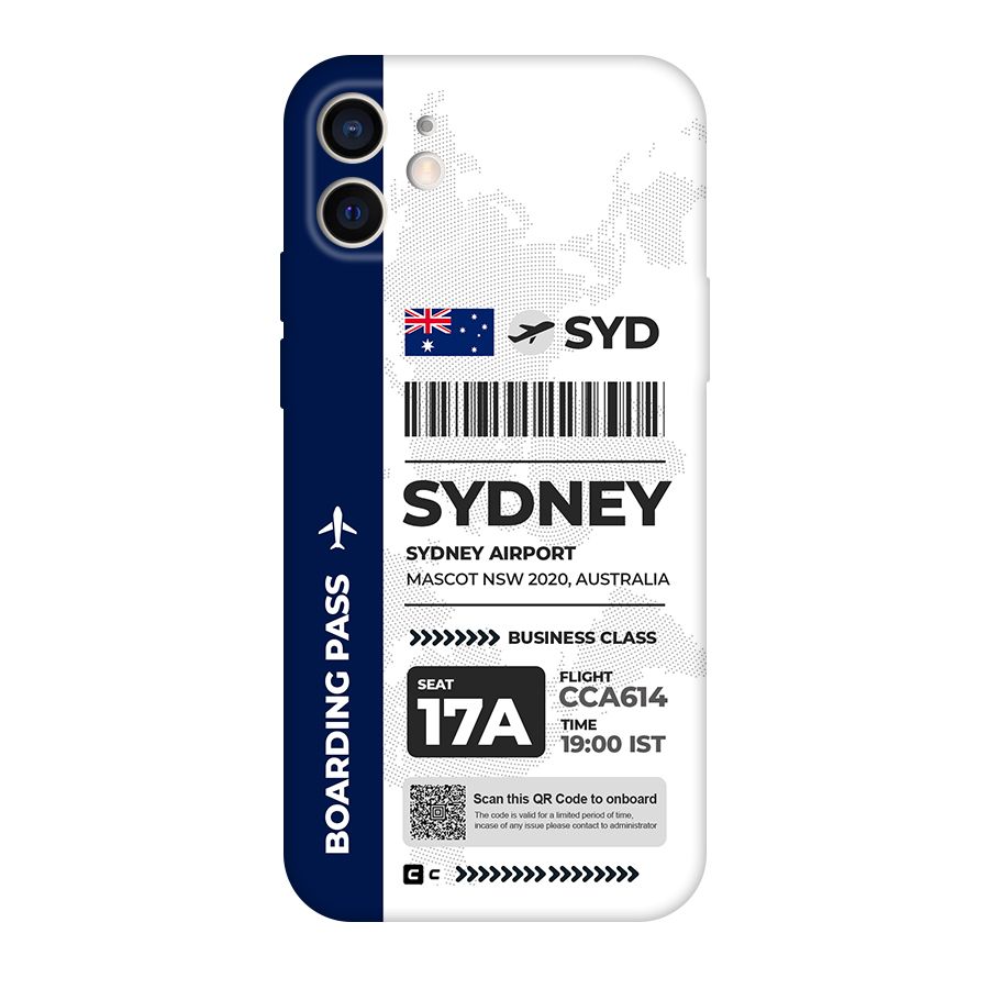 International Boarding Pass Sydney Original Polycarbonate Back Case for iPhone 12