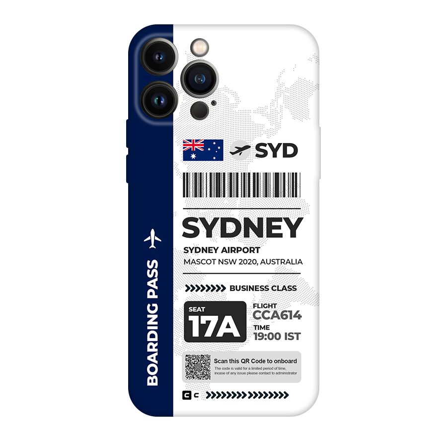International Boarding Pass Sydney Original Polycarbonate Back Case for iPhone 13 Pro Max