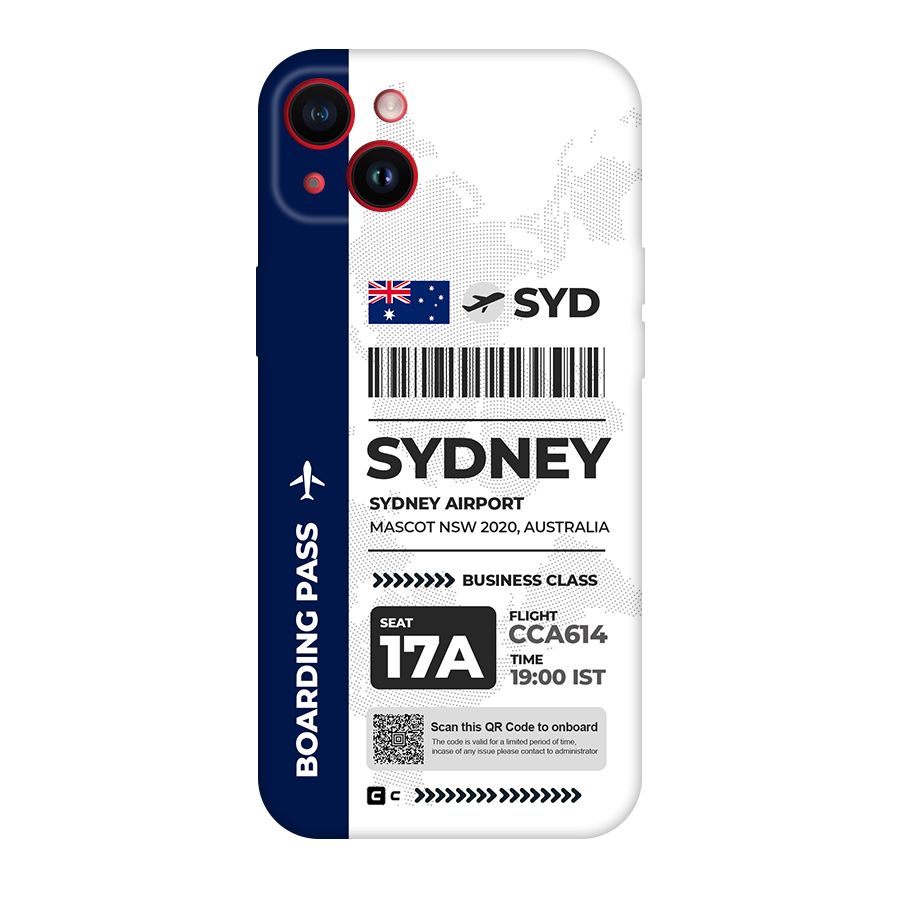 International Boarding Pass Sydney Original Polycarbonate Back Case for iPhone 14 Plus