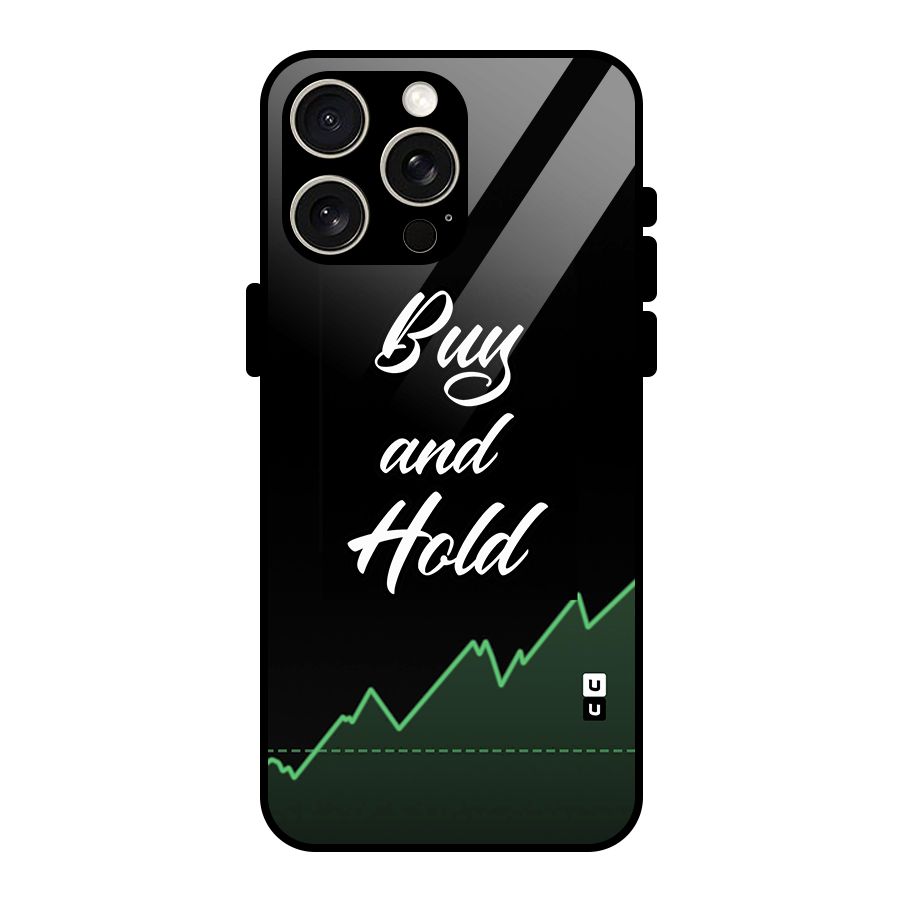 Investors Quote Buy and Hold Glass Back Case for iPhone 15 Pro Max