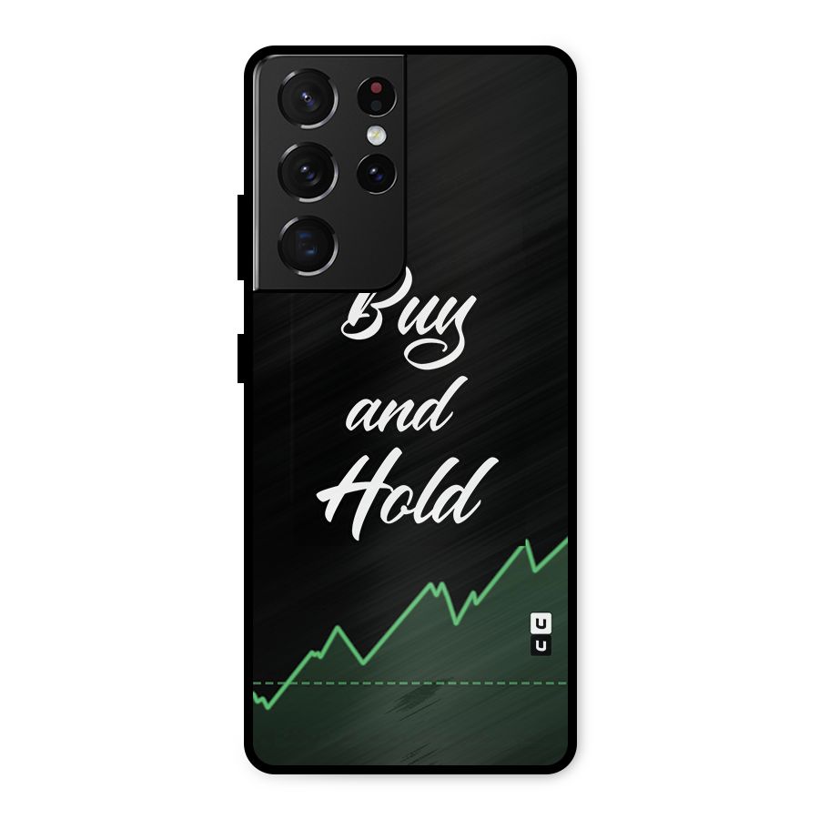 Investors Quote Buy and Hold Metal Back Case for Galaxy S21 Ultra 5G