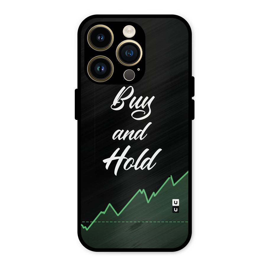 Investors Quote Buy and Hold Metal Back Case for iPhone 14 Pro