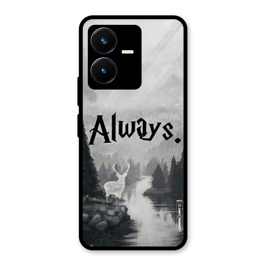Invisible Deer Glass Back Case for Vivo Y22s