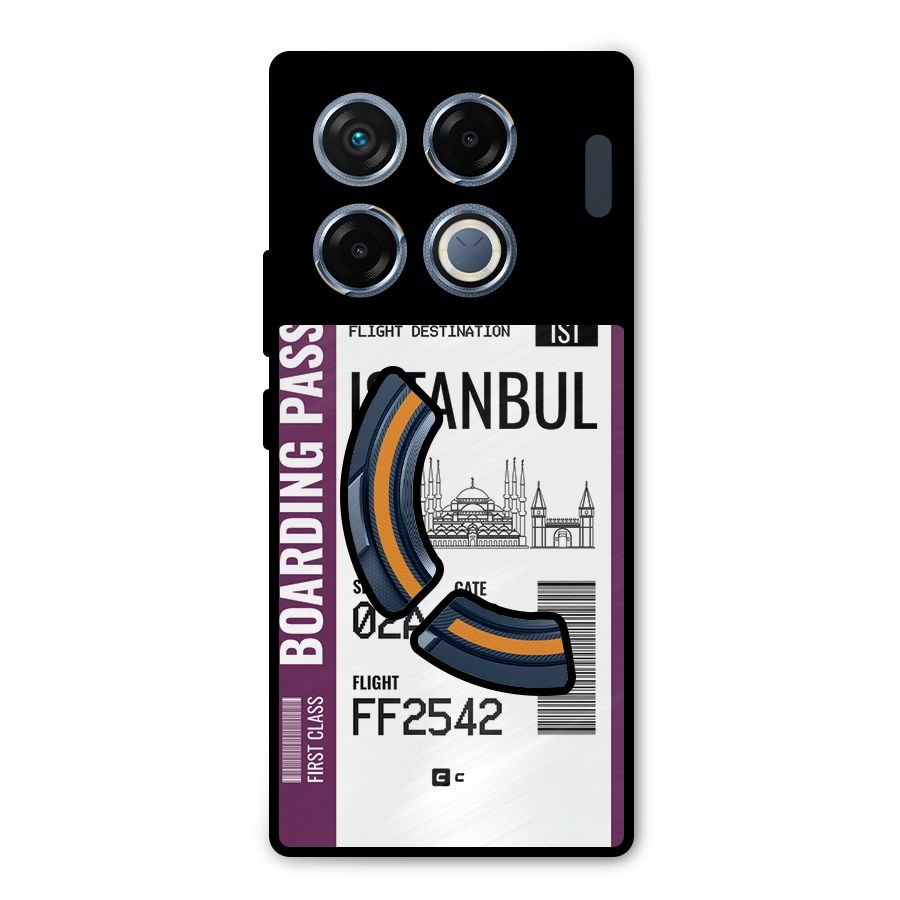 Istanbul Boarding Pass Metal Back Case for Infinix GT 20 Pro