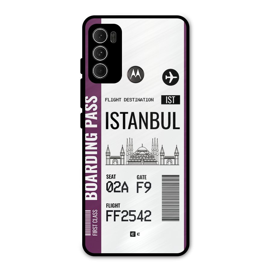 Istanbul Boarding Pass Metal Back Case for Moto G60